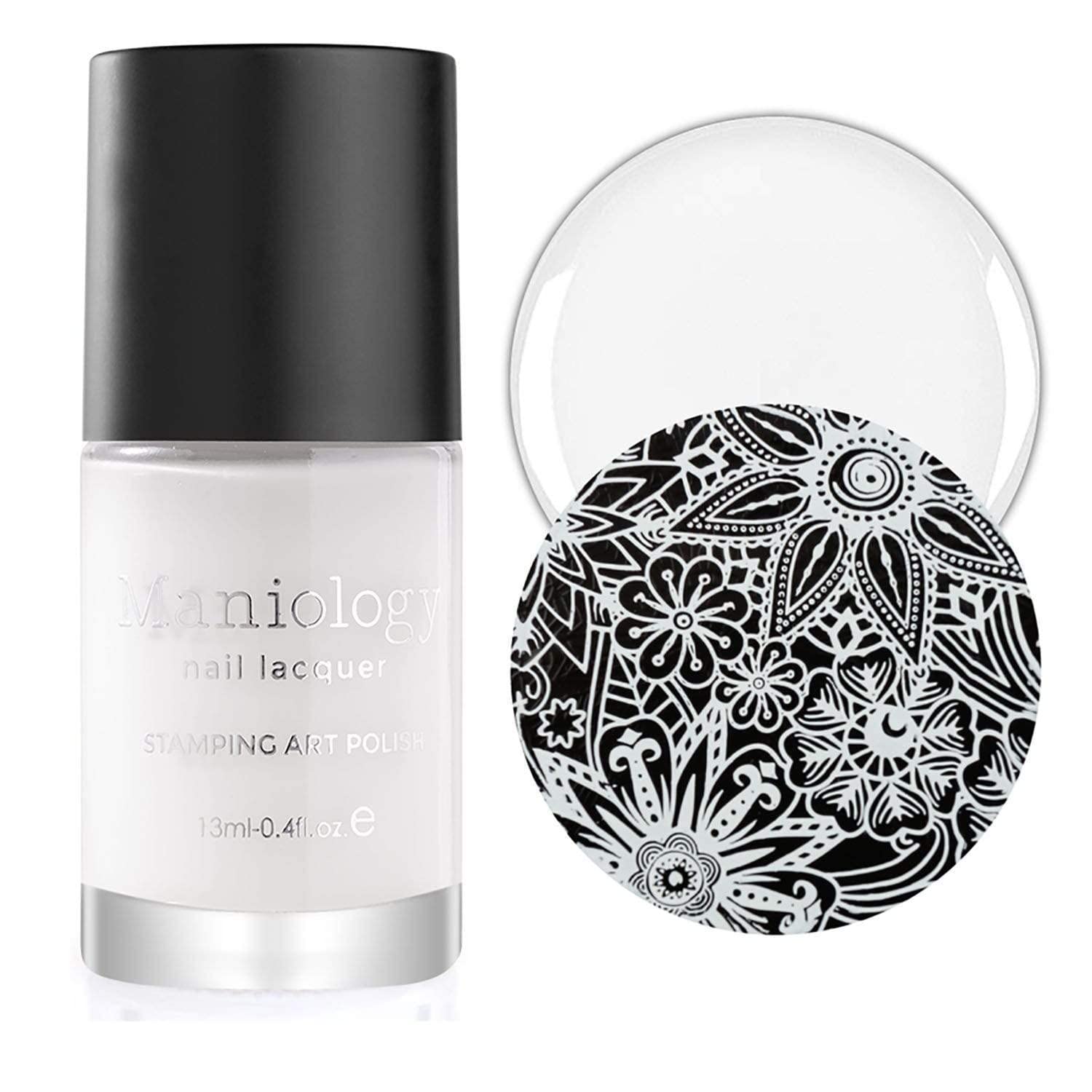 Maniology esmalte stamping blanco de alta pigmentación para delineados precisos