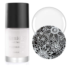 Maniology esmalte stamping blanco de alta pigmentación para delineados precisos