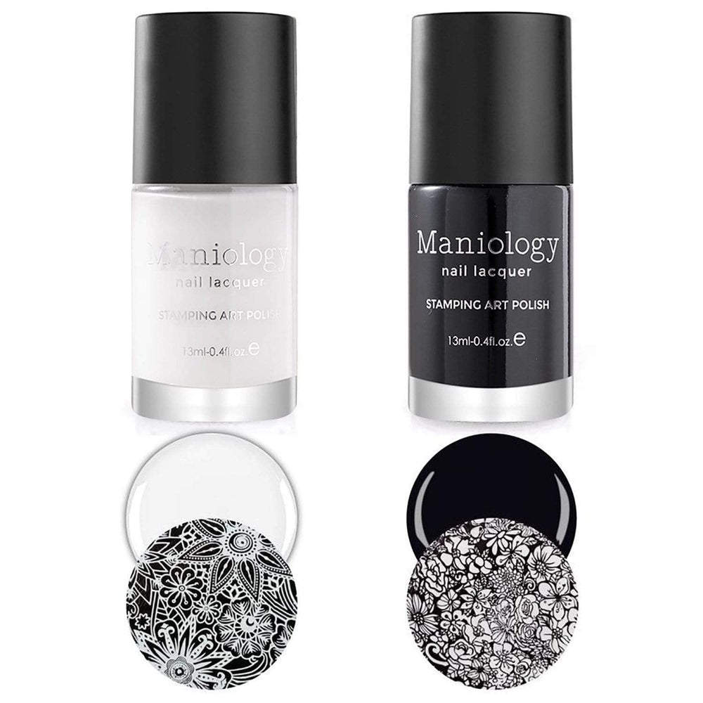 Maniology esmalte stamping negro de alta pigmentación para arte de uñas nítido