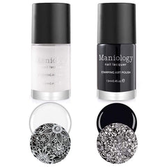 Maniology esmalte stamping negro de alta pigmentación para arte de uñas nítido
