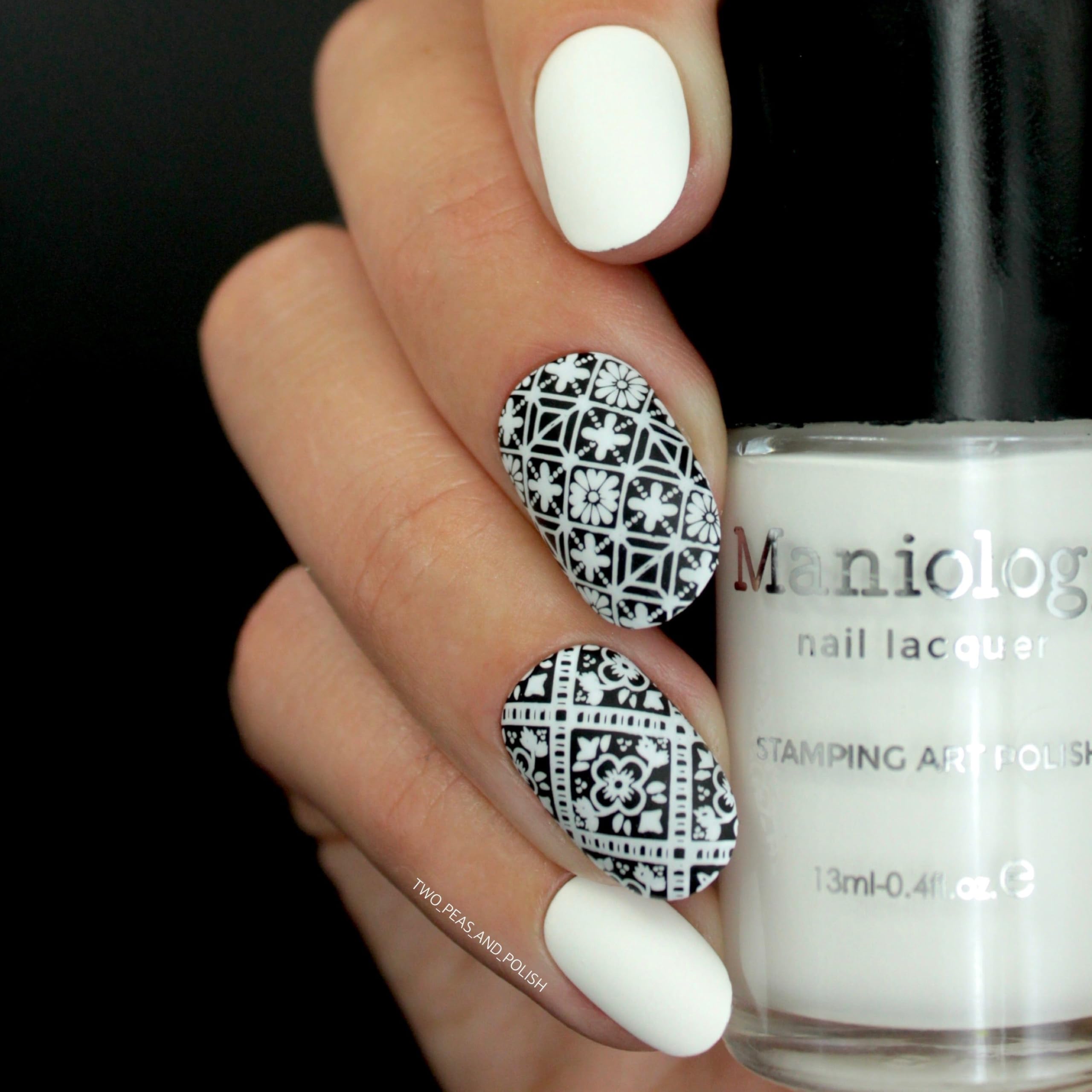 Set dual básico negro blanco para diseños de uñas fáciles