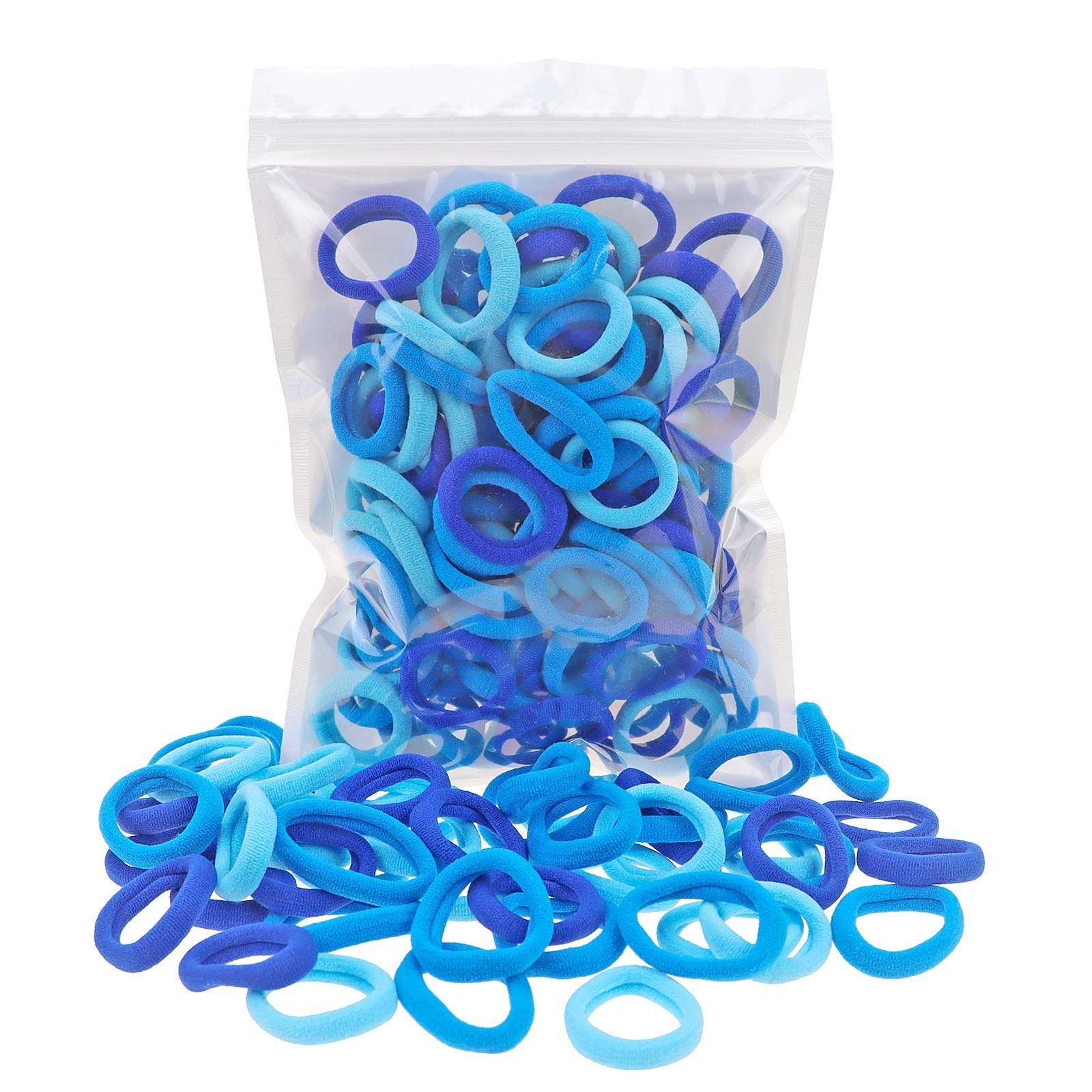 Manipepe cinta nylon azul pequeña para coletas suaves en niñas