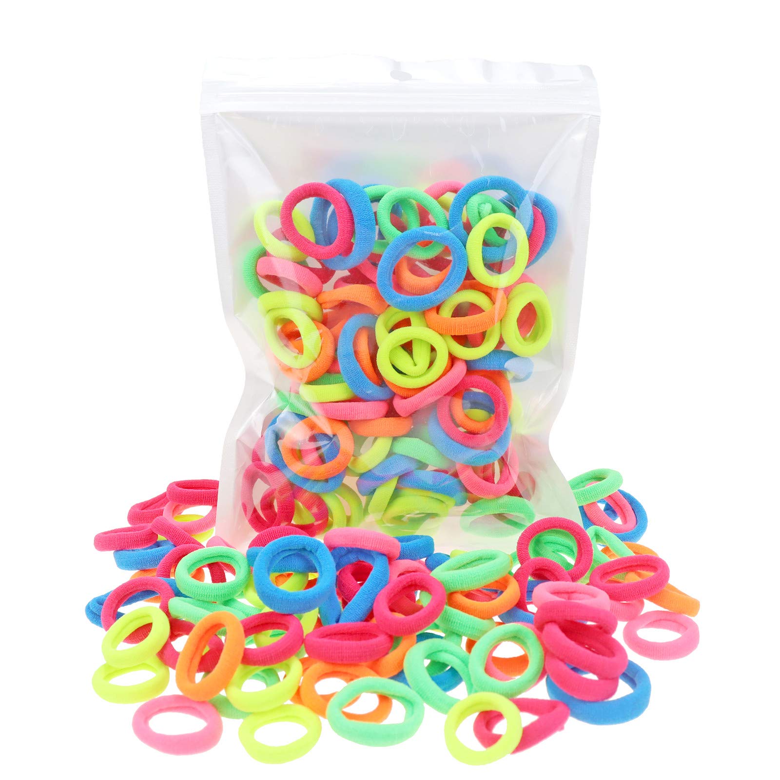 Manipepe gomas pelo neon, pequeñas, suaves y sin tirones, ideales para peinados infantiles.