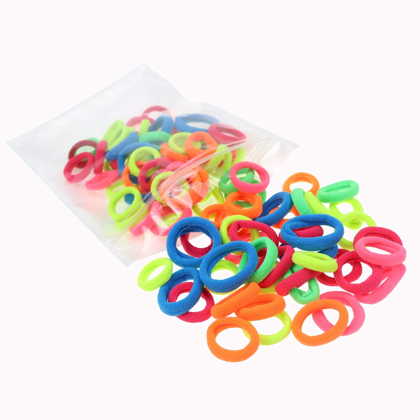 Manipepe gomas pelo neon, duraderas y fáciles de quitar, para coletas seguras durante el día.