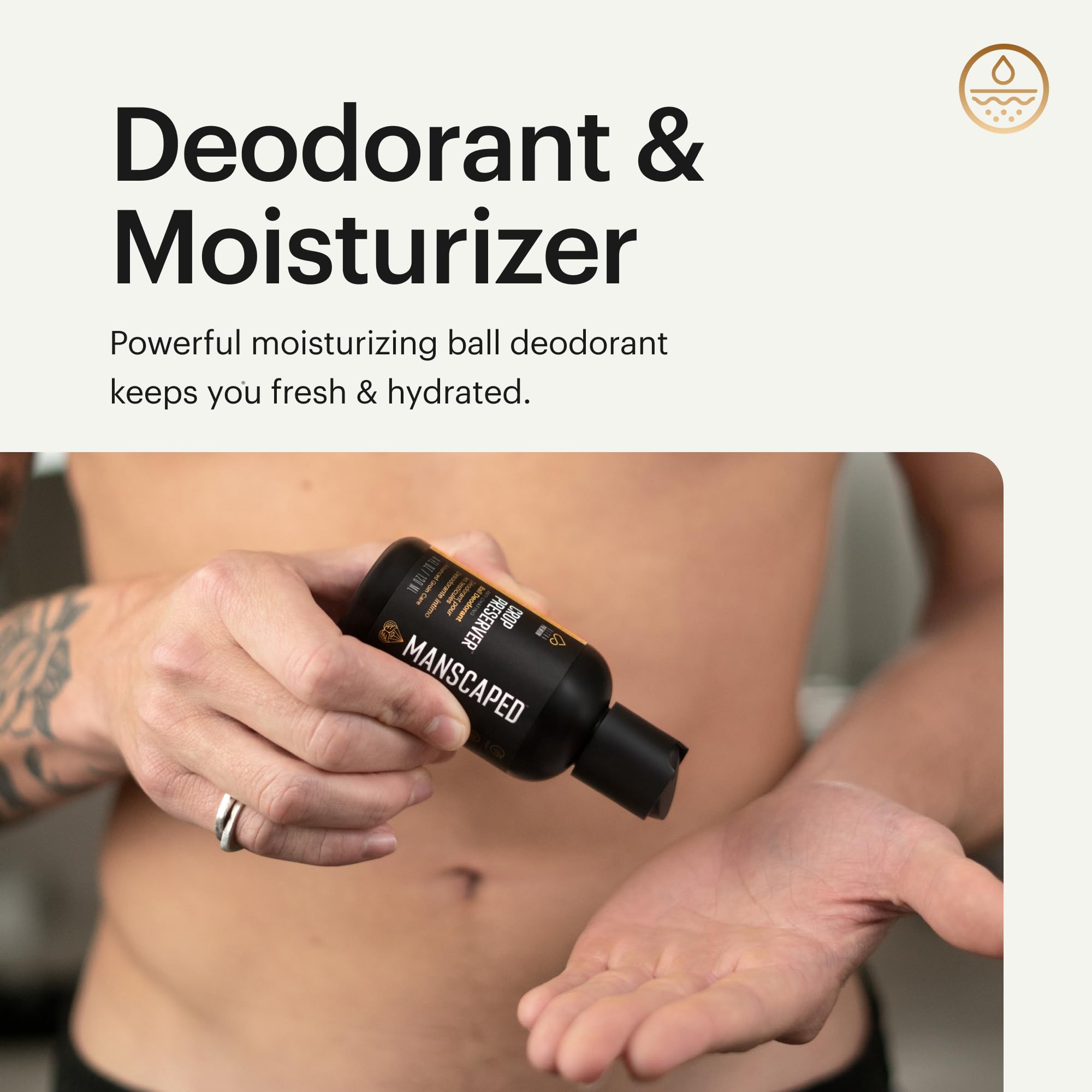 MANSCAPED Crop Preserver, fragancia refinada, aroma discreto para uso diario.