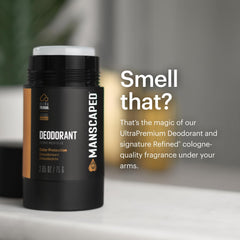 MANSCAPED UltraPremium desodorante fórmula transparente, aplicación limpia y rápida sin dejar manchas.