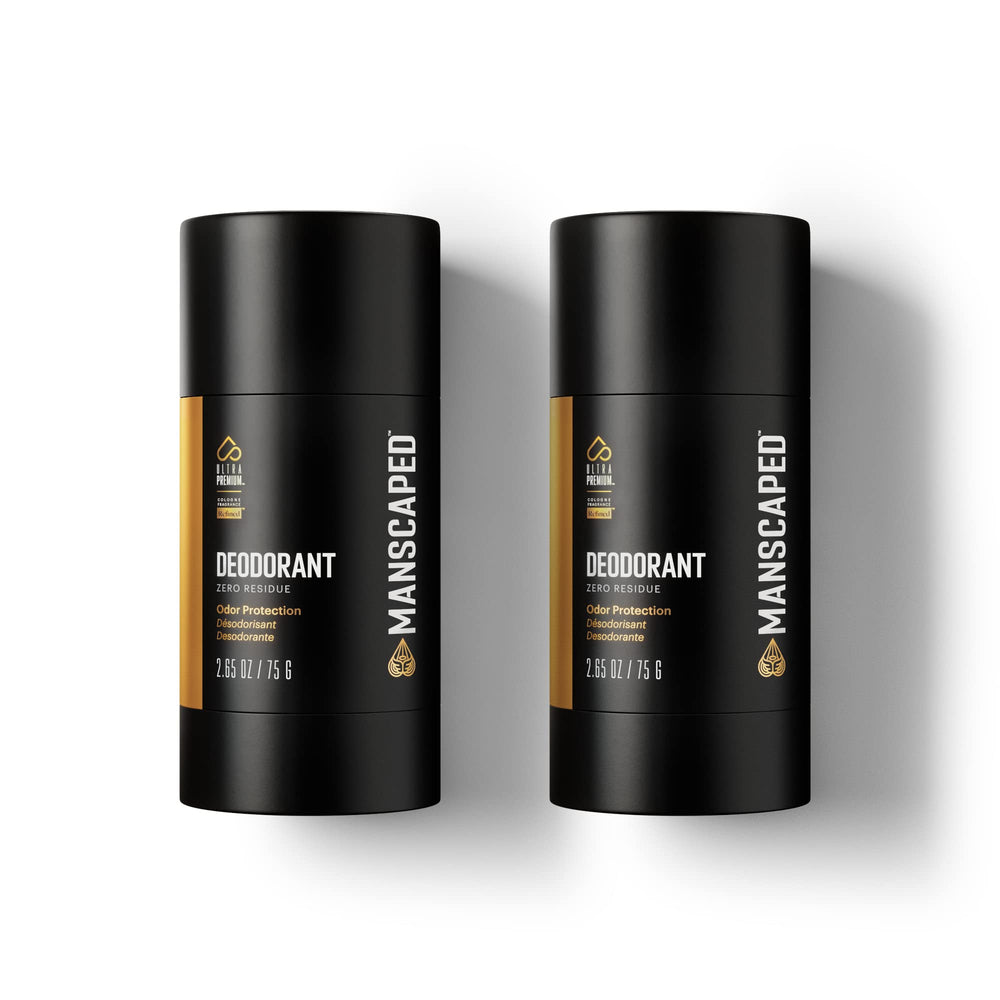 MANSCAPED UltraPremium dos-pack desodorante, barra clara para uso diario.