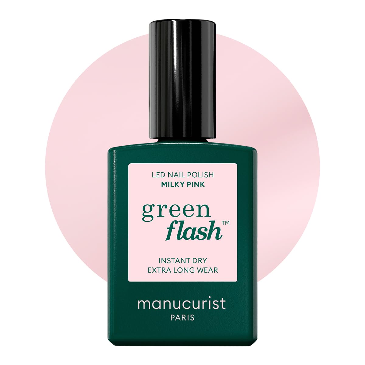 Manucurist Green Flash Milky Pink: base suave para una aplicación suave y cobertura uniforme.