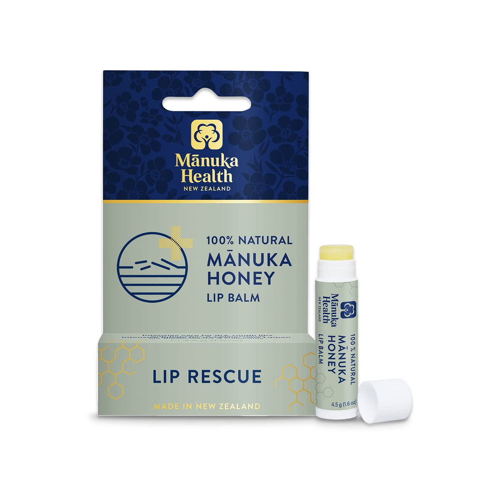 Manuka Health Lip Rescue: envase cremoso para labios secos y suaves.