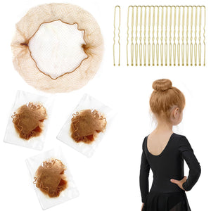MaopaoBeauty redes cabello 12 pulgadas negro para moño estable en clase de danza