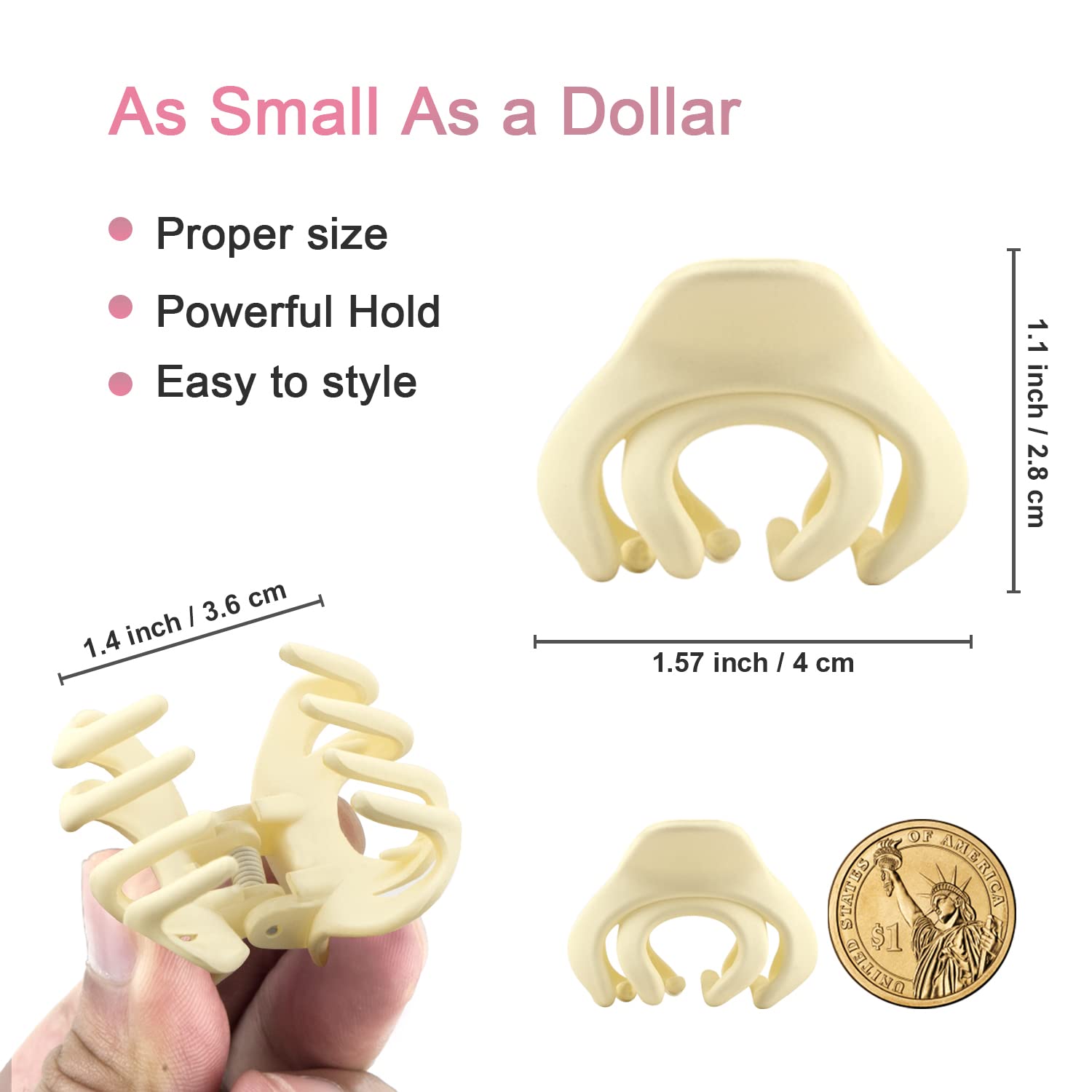Maorulu clips-pelo mini araña mate, agarre seguro para recoger el cabello.