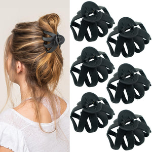 Maorulu clips pulpo 2,8 pulgadas negro mate, agarre seguro para cabello fino.