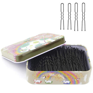 MAORULU horquillas U negras de 2-4 pulgadas con estuche, ideales para peinados duraderos.