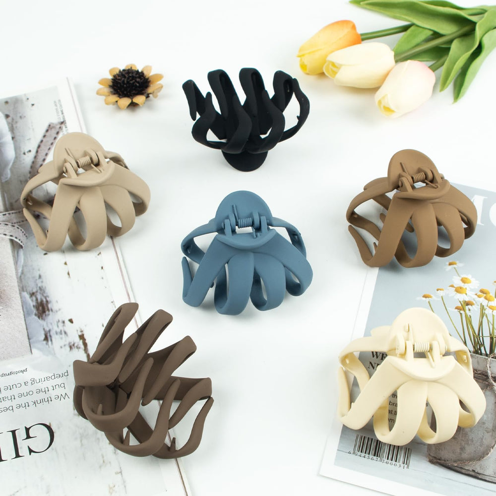 Maorulu pinzas pelo pulpo 6 colores neutrales para combinar con cualquier atuendo.