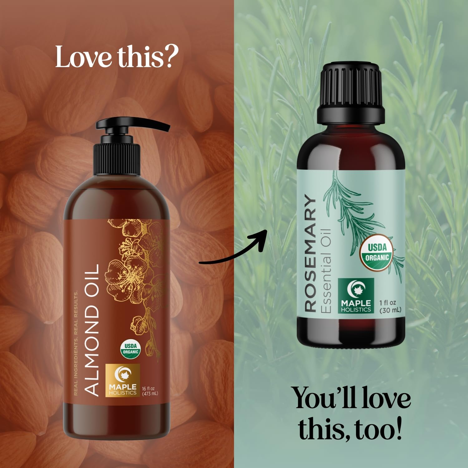Maple Holistics aceite de almendra dulce orgánico, fortalecimiento de uñas y cutículas.