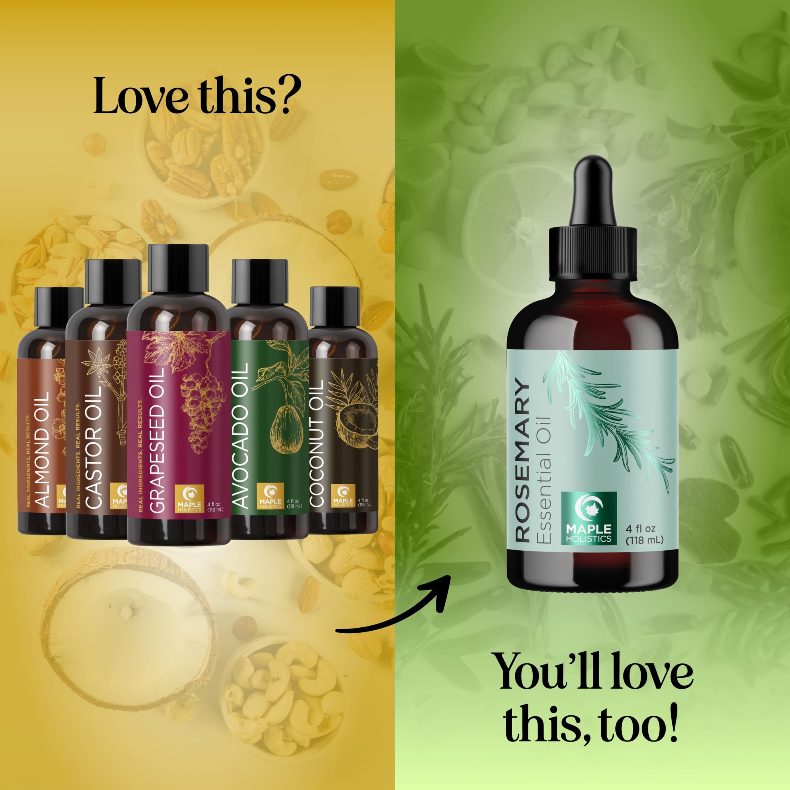 Maple Holistics aceite de ricino para cuero cabelludo y uñas saludables