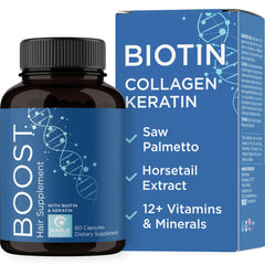 Maple Holistics Biotina y Collagen, vista frontal de la botella, cabello más brillante