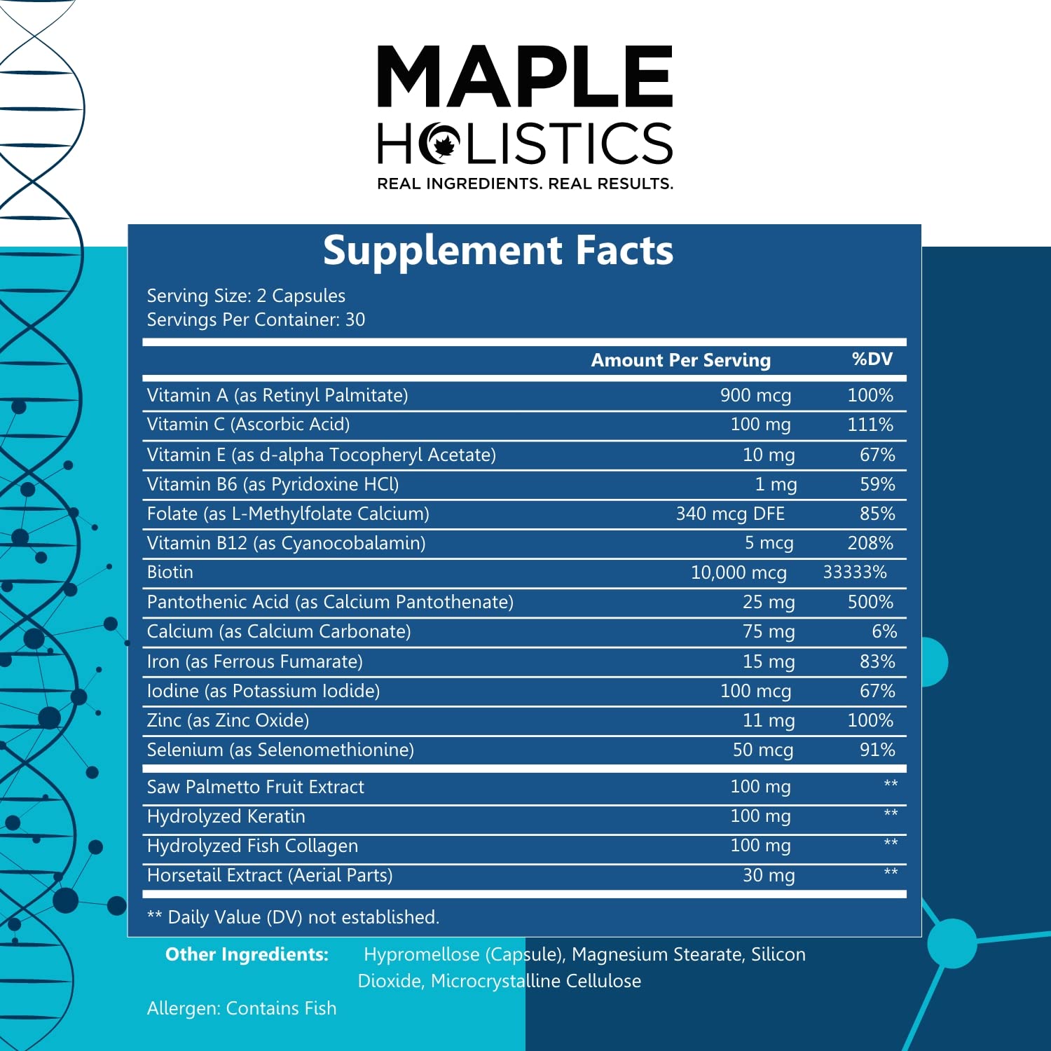 Maple Holistics Biotina y Collagen, verter la botella como ritual diario