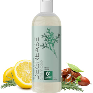 Maple Holistics champú-clarificante-pelo-graso, purifica el cuero cabelludo.