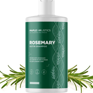Maple Holistics champú voluminizante con biotina y romero, botella con vertido para volumen.