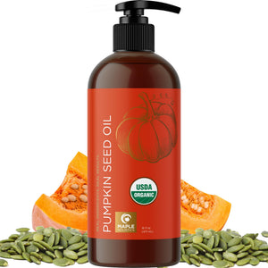 Maple Holistics Pumpkin Seed Oil en botella, hidratación para cabello y cuero cabelludo