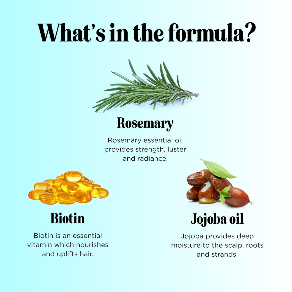 Maple Holistics Rosemary Biotin Botella-Ingredientes Naturales, nutrición para el cabello.