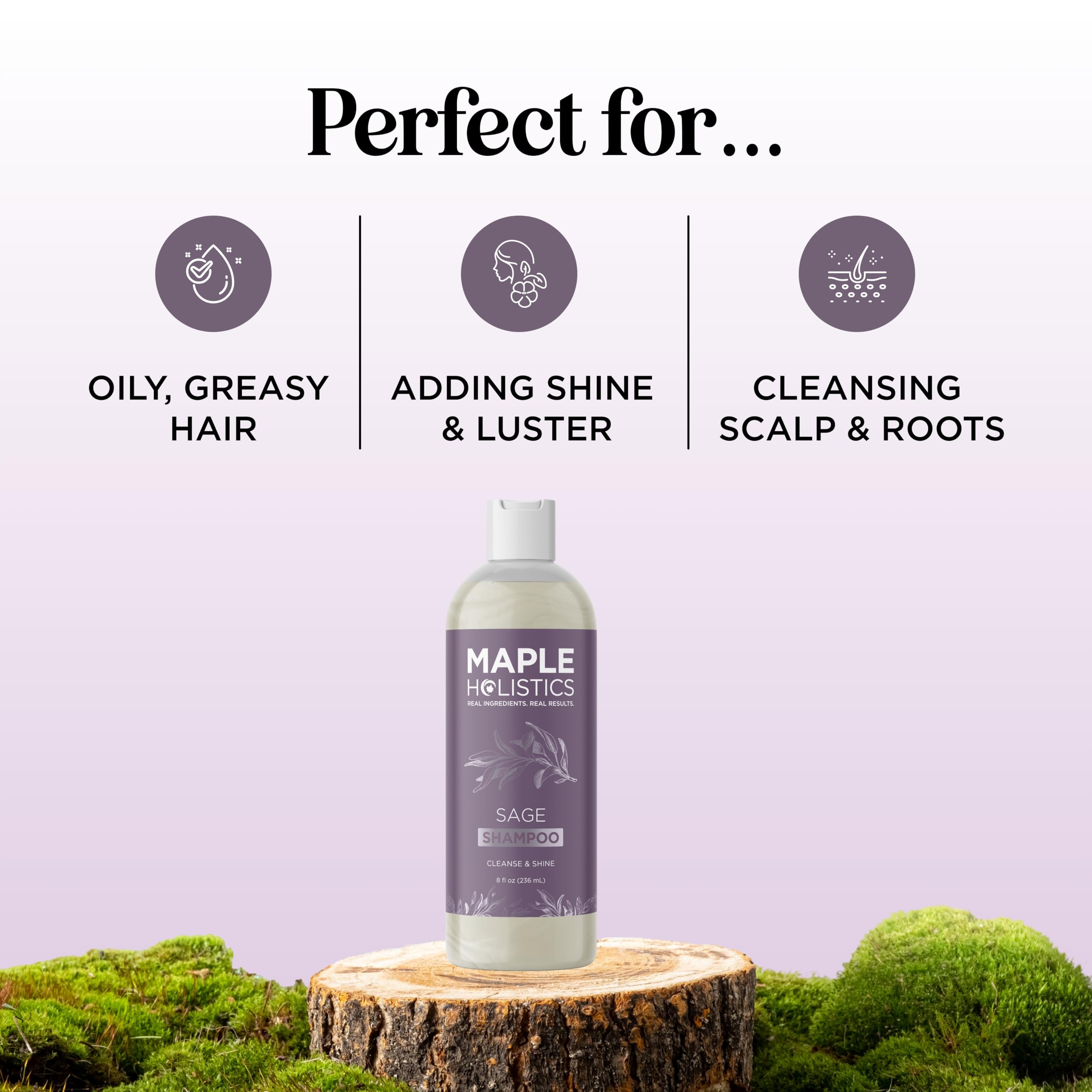 Maple Holistics champú salvia romero, aroma natural relajante