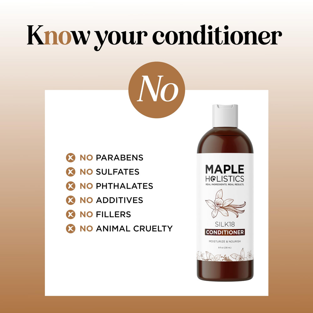 Maple Holistics Silk18 Acondicionador: fórmula sin sulfatos para cuidado suave