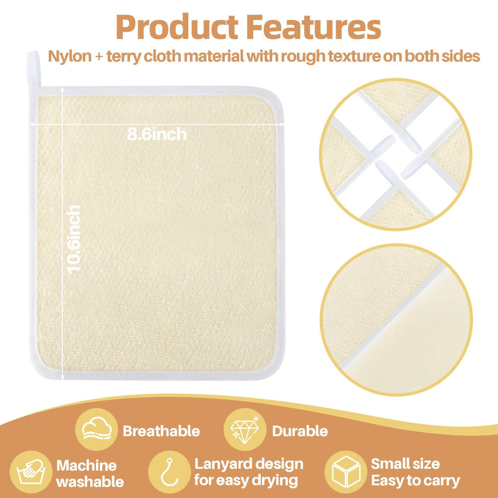 MAQIHAN doble cara: nylon áspero y rizo suave para exfoliar