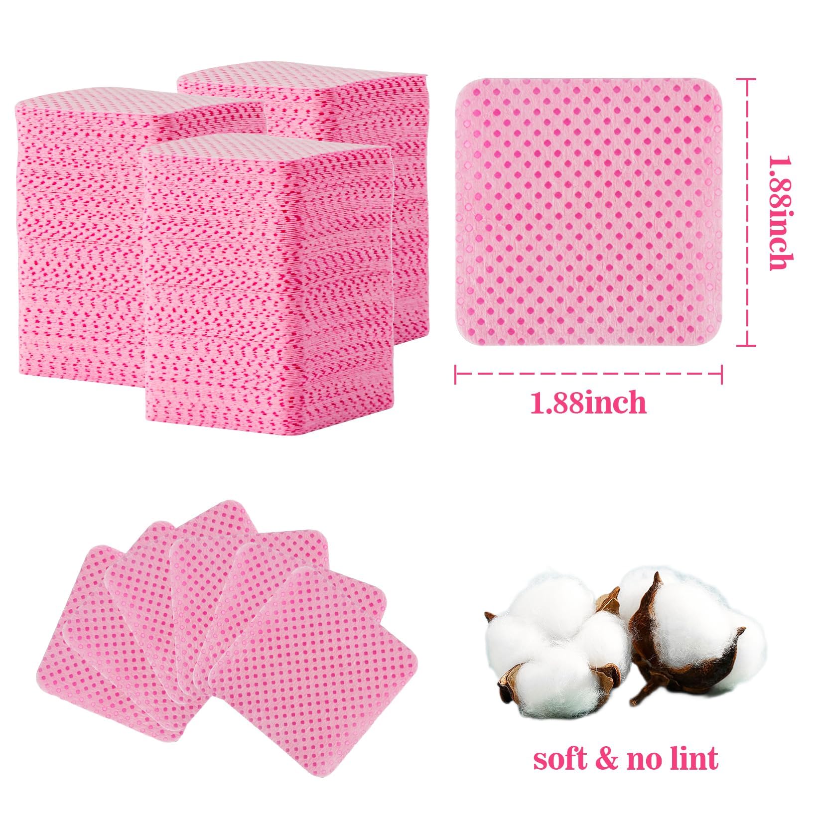 MAQIHAN toallitas uñas sin pelusa rosadas para uso cosmético.