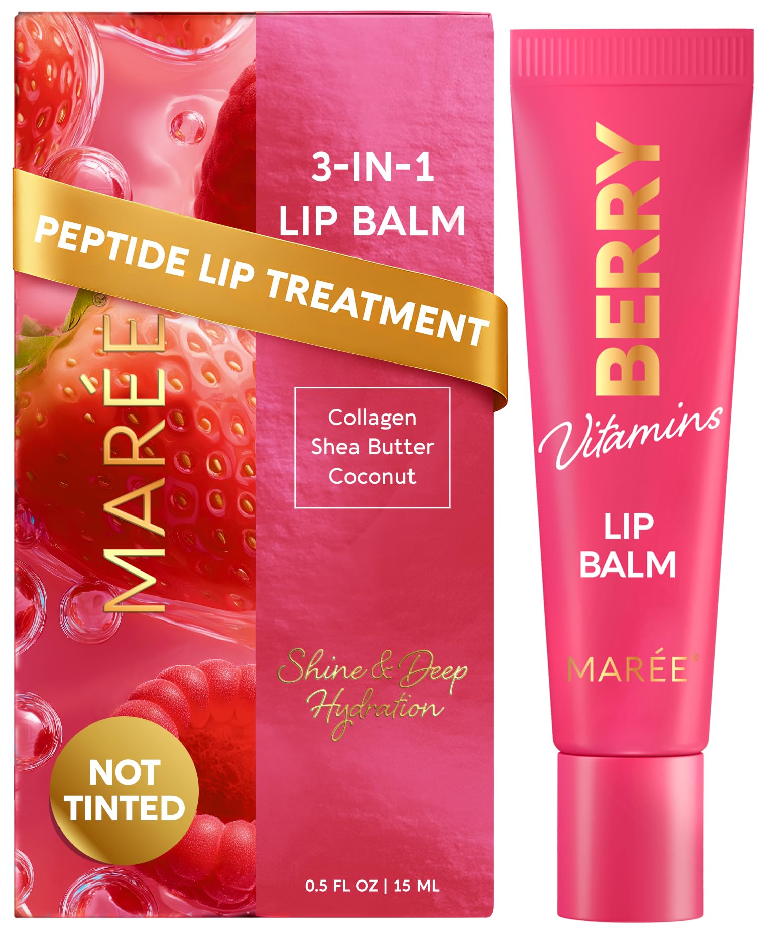 MAREE bálsamo labial hidratante, tubo de aplicación suave, ideal para hidratación diaria.
