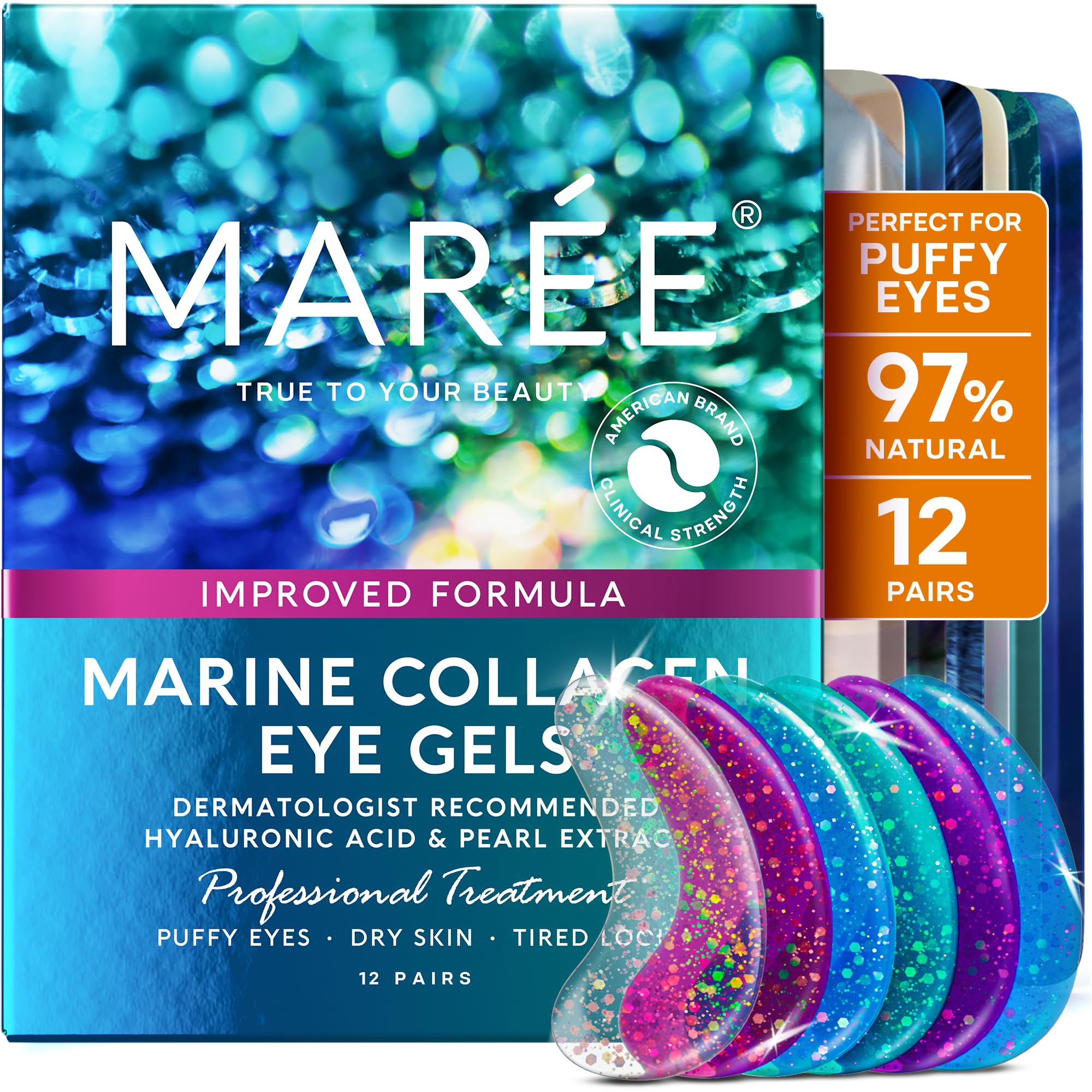 MAREE parches para ojos gel refrescante para disminuir la hinchazón