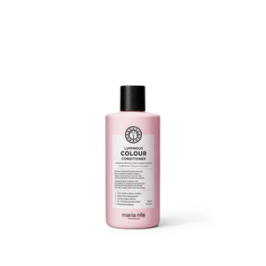 Acondicionador Maria Nila Luminous Colour en bote frontal, ayuda a reducir la pérdida de color al lavar.