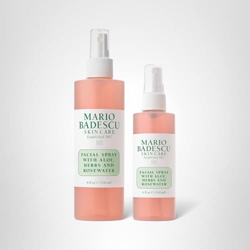 Frascos elegantes de Mario Badescu con diseño rosado.