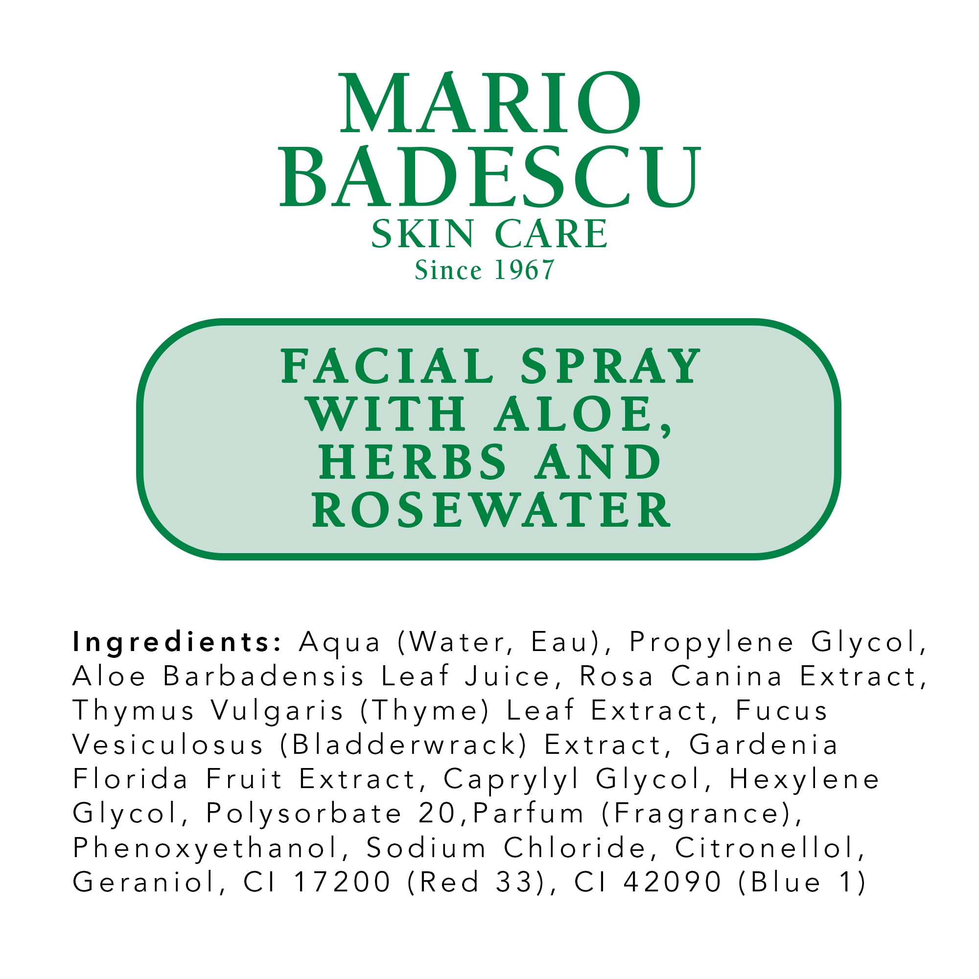 Guía de uso de Mario Badescu para fijar maquillaje de forma suave.