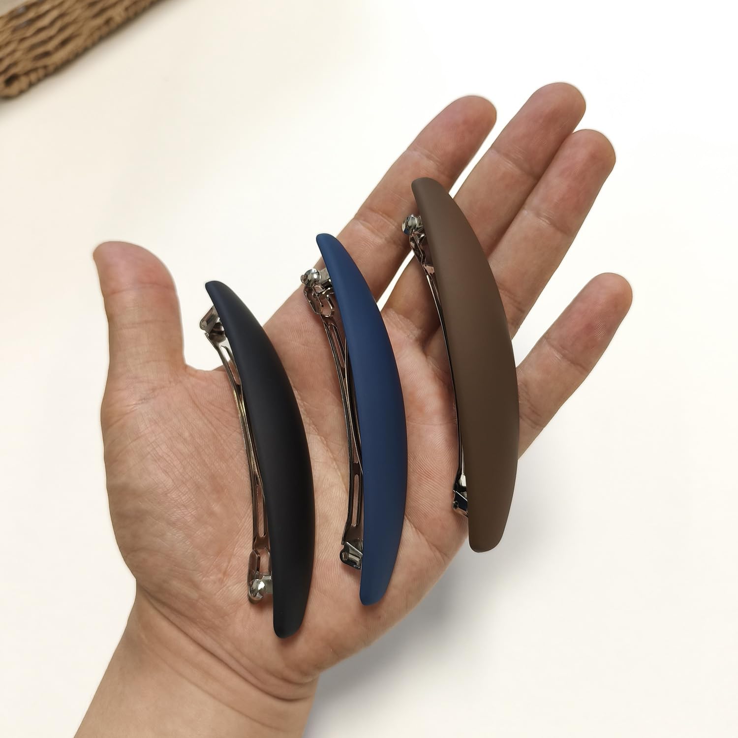 Pinza Markuii pack de 3, 4 pulgadas, versátil para peinados estables.