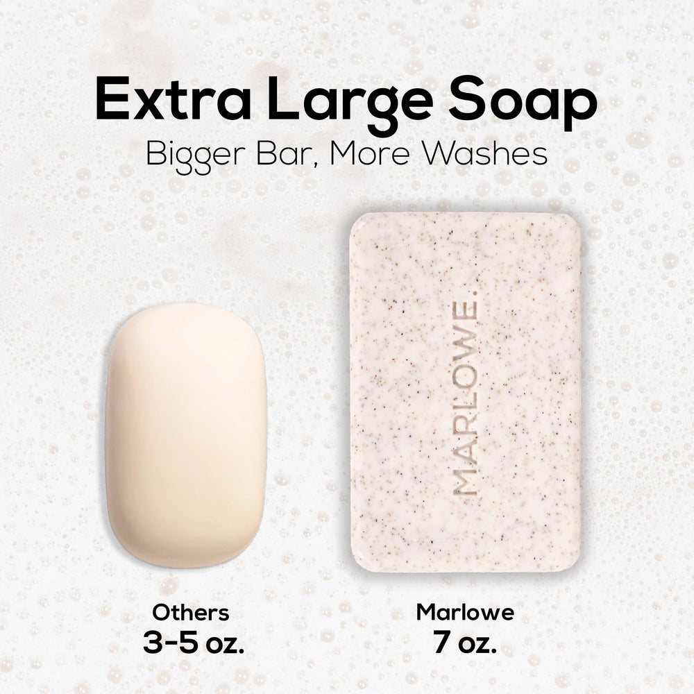 MARLOWE No. 102 barra exfoliante santal: envase reciclado y sostenible.