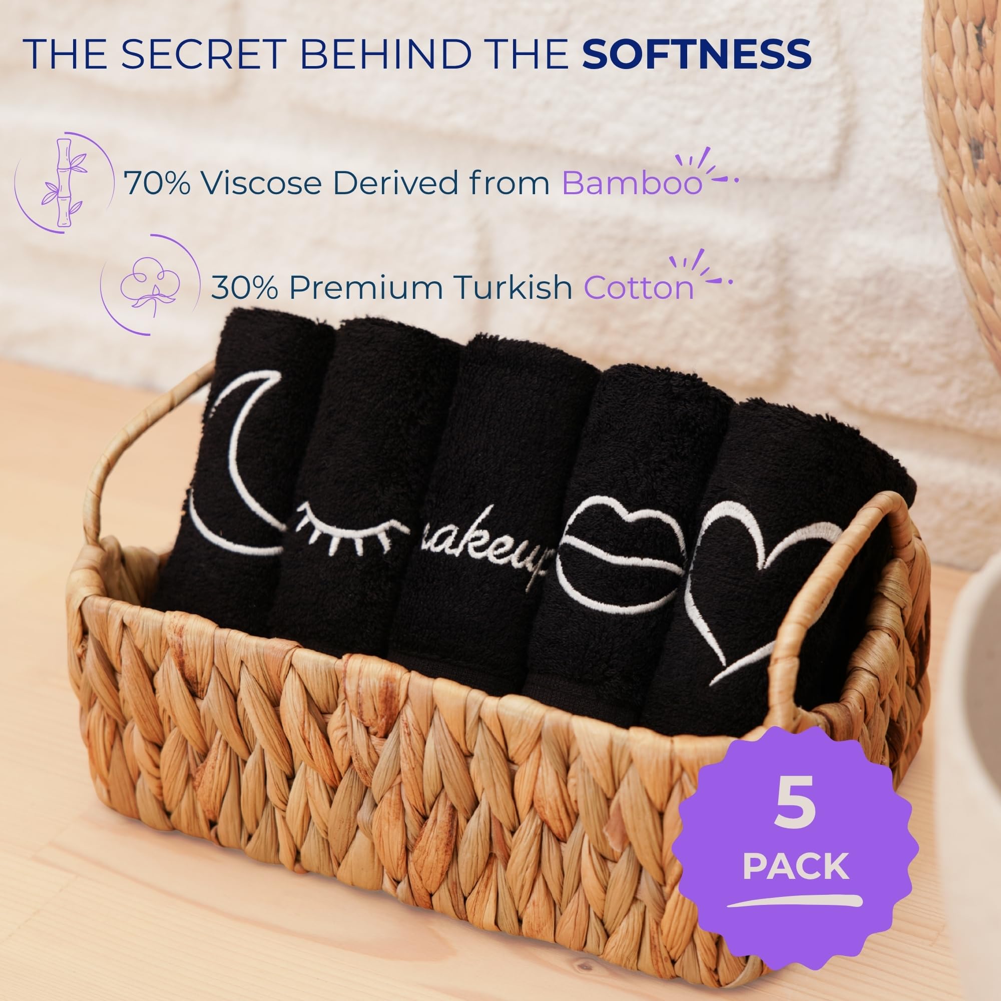 Marmaris Co. set de 5 toallitas en caja elegante, regalo perfecto para amantes del cuidado.