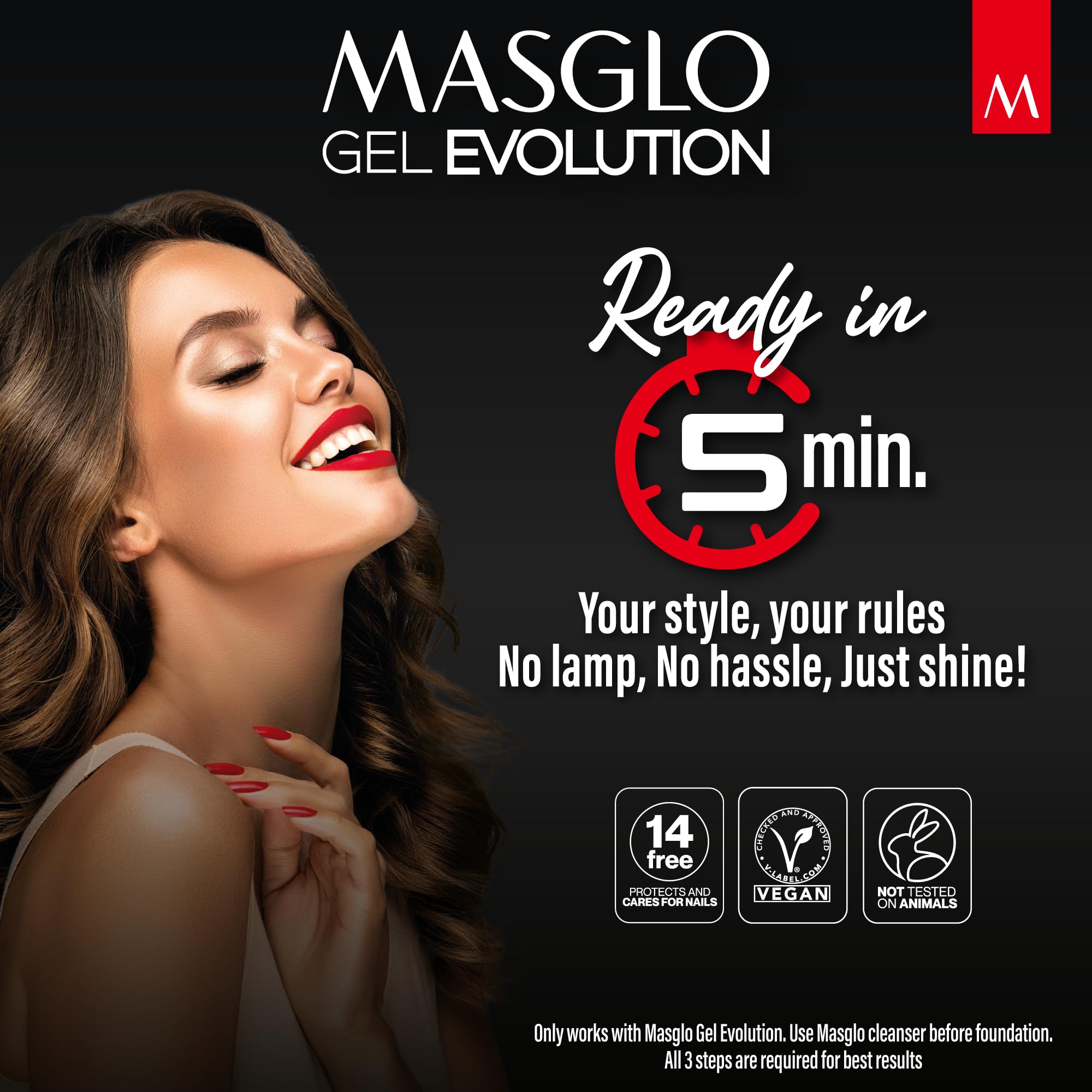Masglo Gel Evolution, secado rápido para manicura sin esperas.