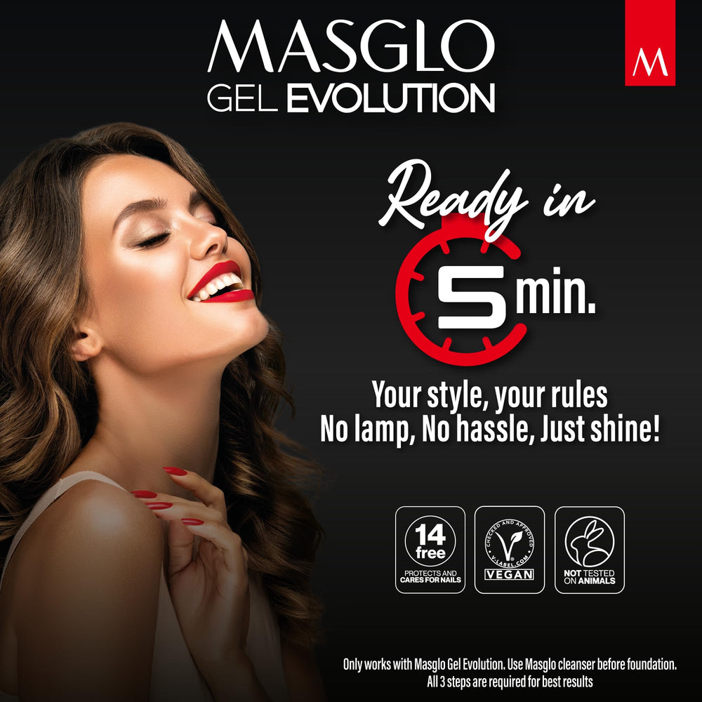 Masglo Gel Evolution, secado rápido para manicura sin esperas.
