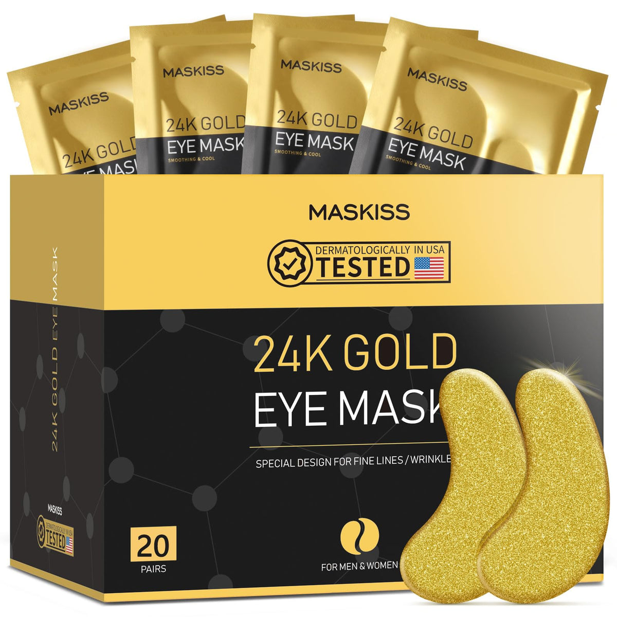 Maskiss parches ojos 24k oro, hidratación profunda para la zona ocular