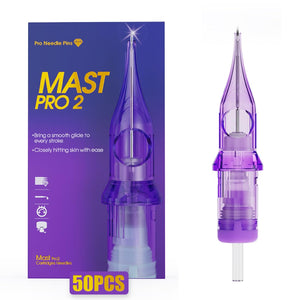 MAST TATTOO Mast Pro2, caja de 50 agujas, facilita sesiones consistentes.