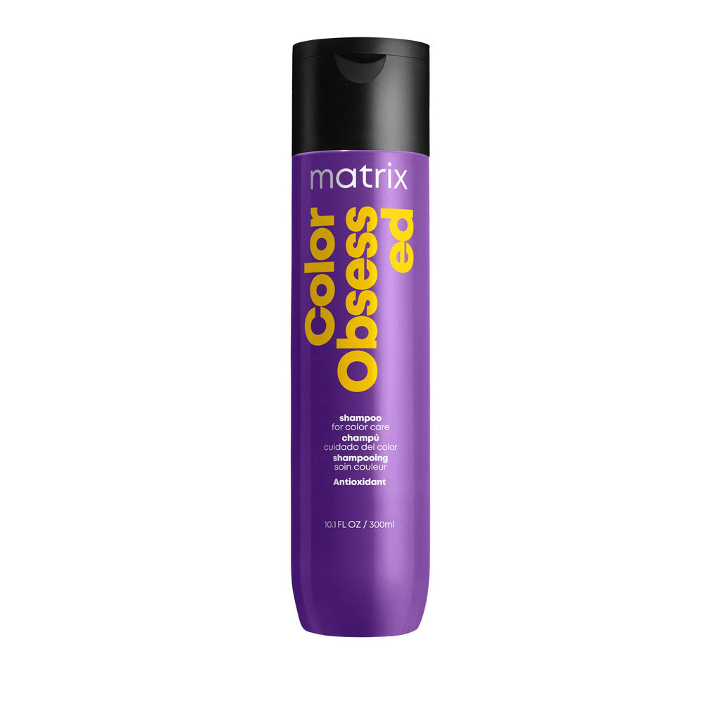 Matrix Color Obsessed Champú Antioxidante, botella visible para conservar el color del cabello.