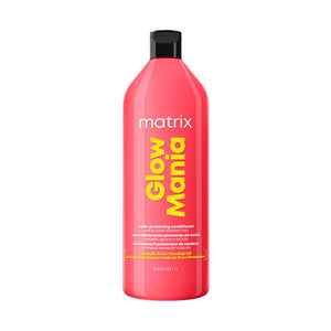 Matrix Glow Mania Acondicionador en botella aporta brillo y protección de color.