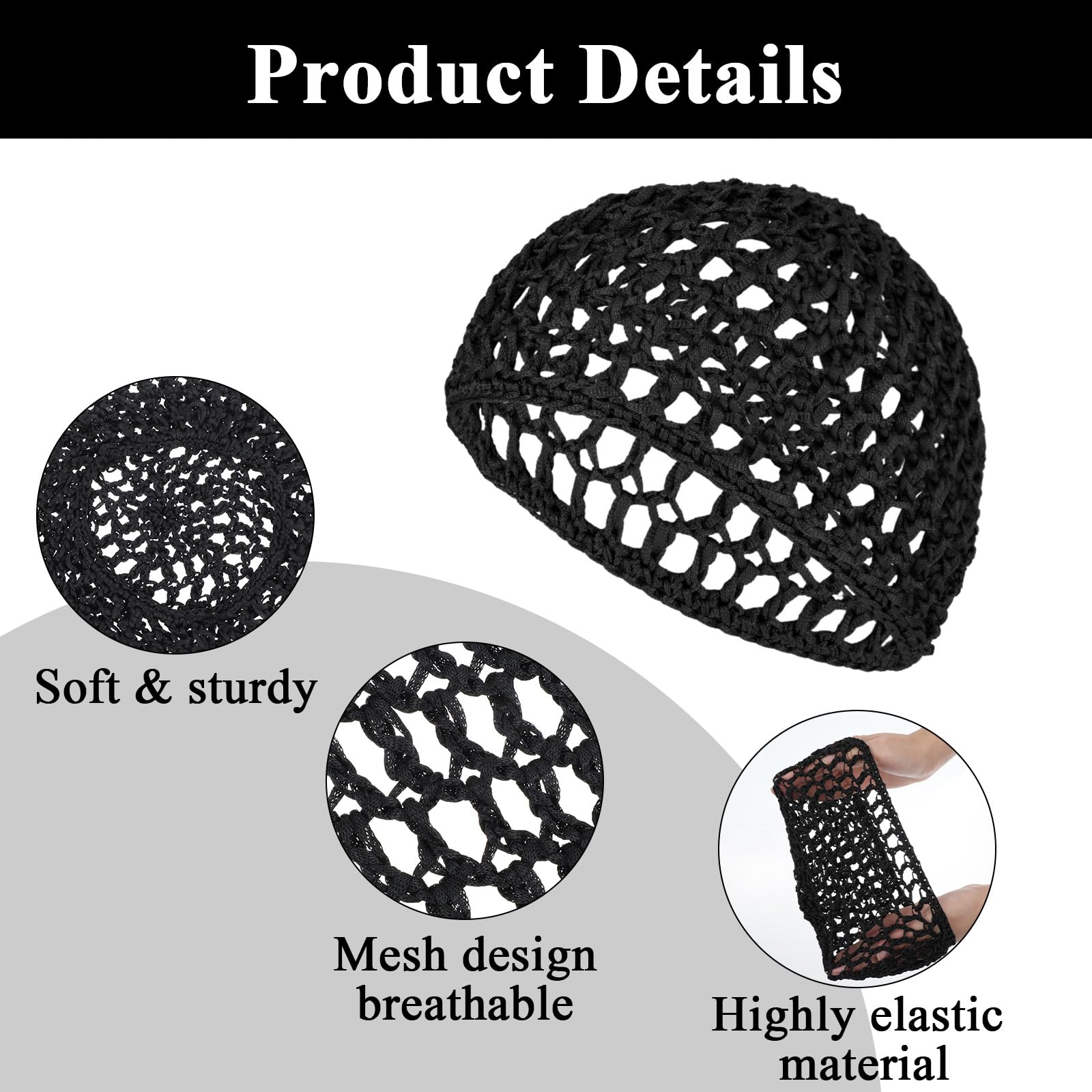Gorro envolvente de malla Matwsec, ajuste elástico para mantener el peinado.