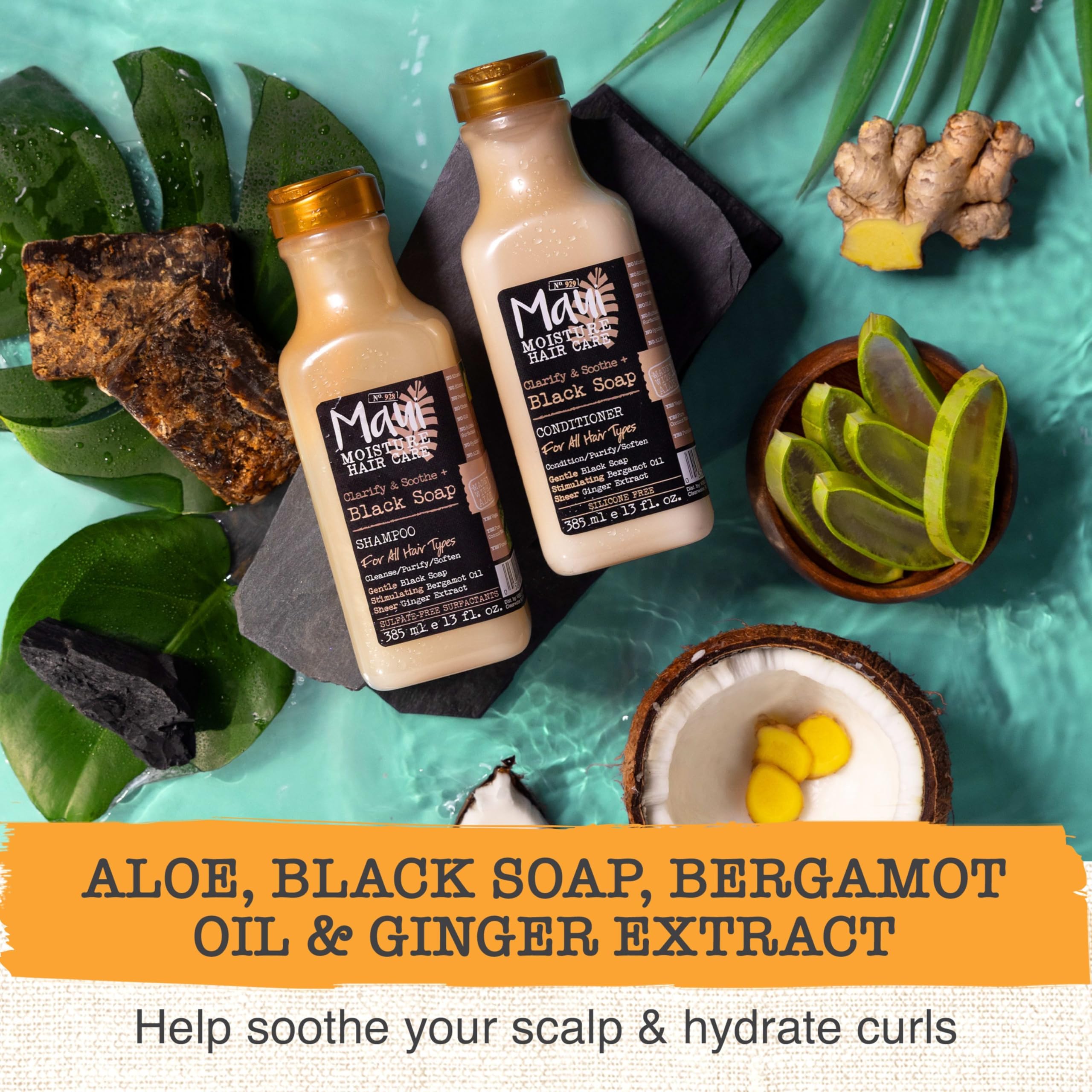 Rizos definidos gracias a Maui Clarify & Soothe con hidratación ligera