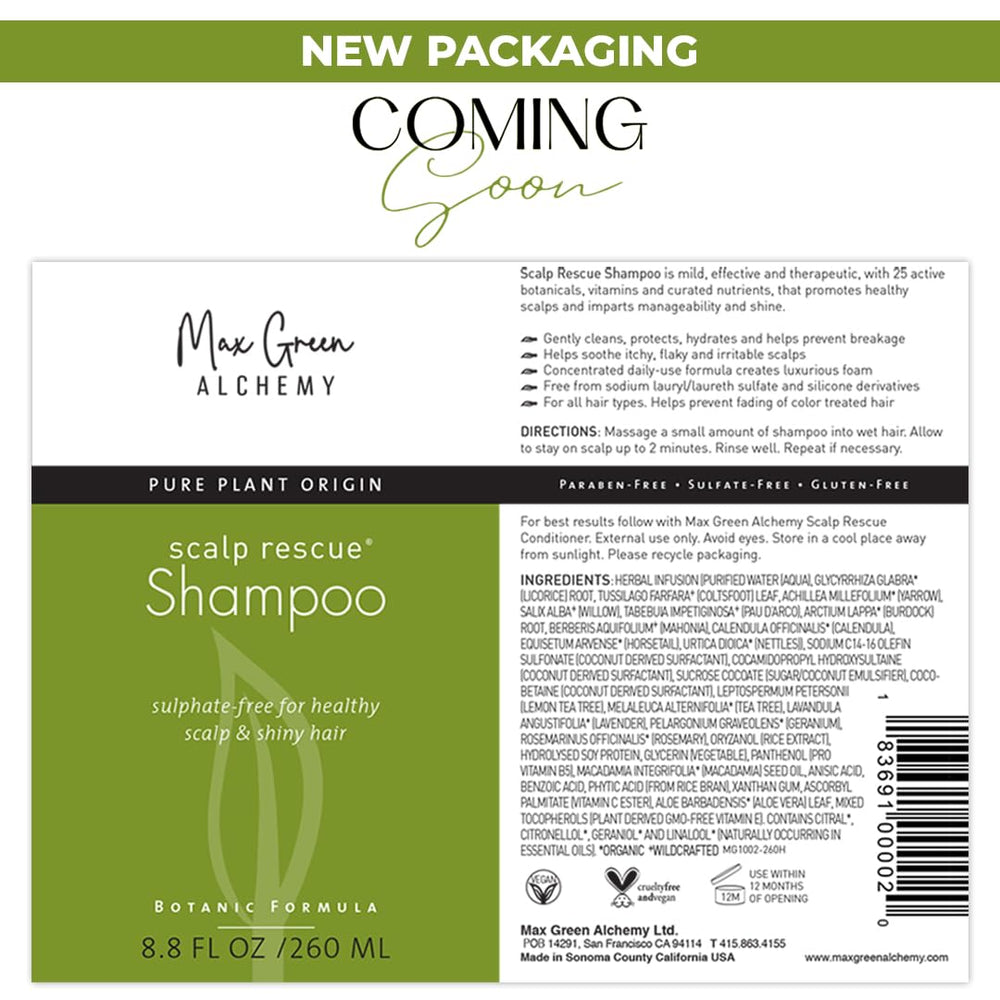 Champú Max Green Alchemy con pH equilibrado para uso diario.