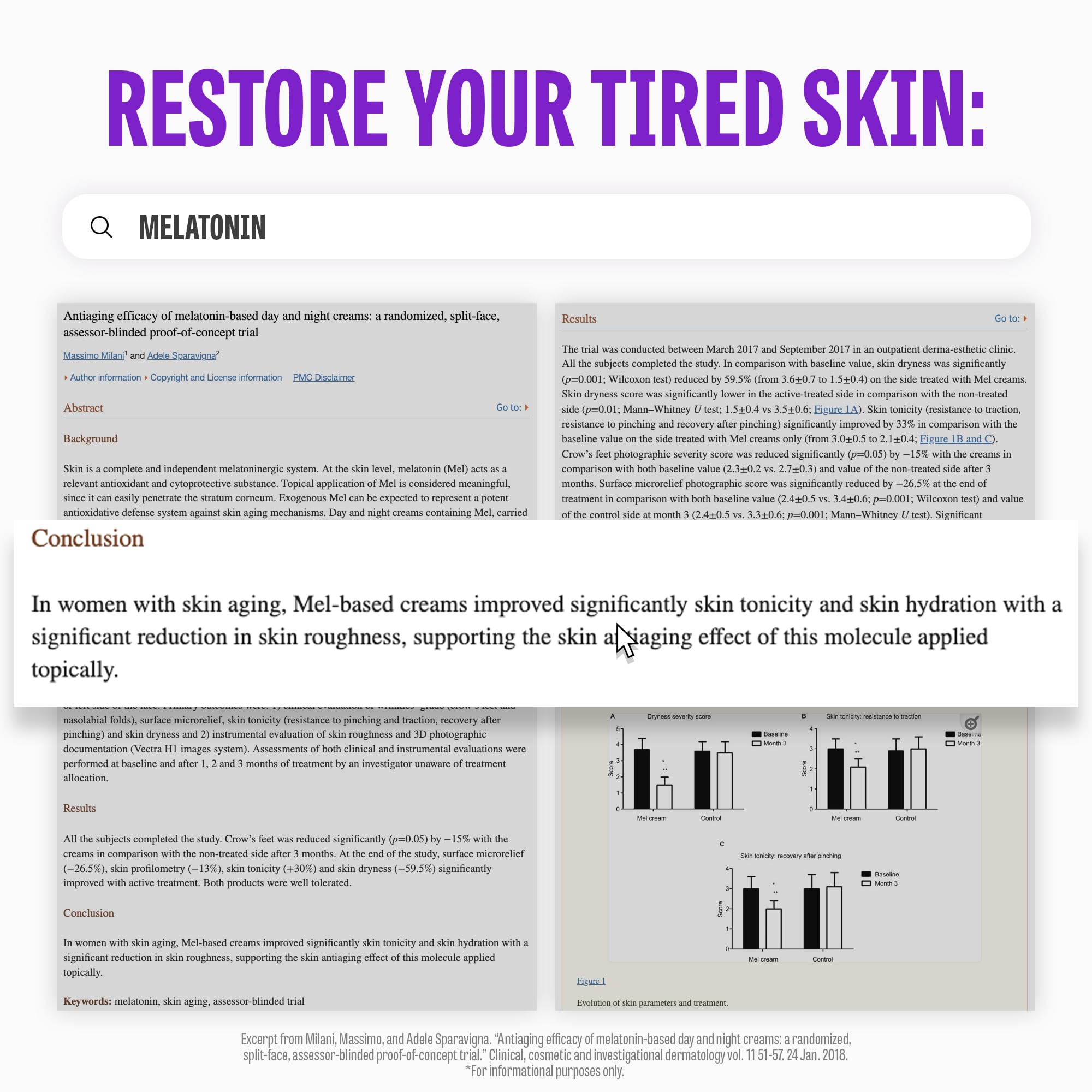 MAXCLINIC Time Return Melatonina Crema, frasco cerrado, muestra fórmula enriquecida con liposomas.
