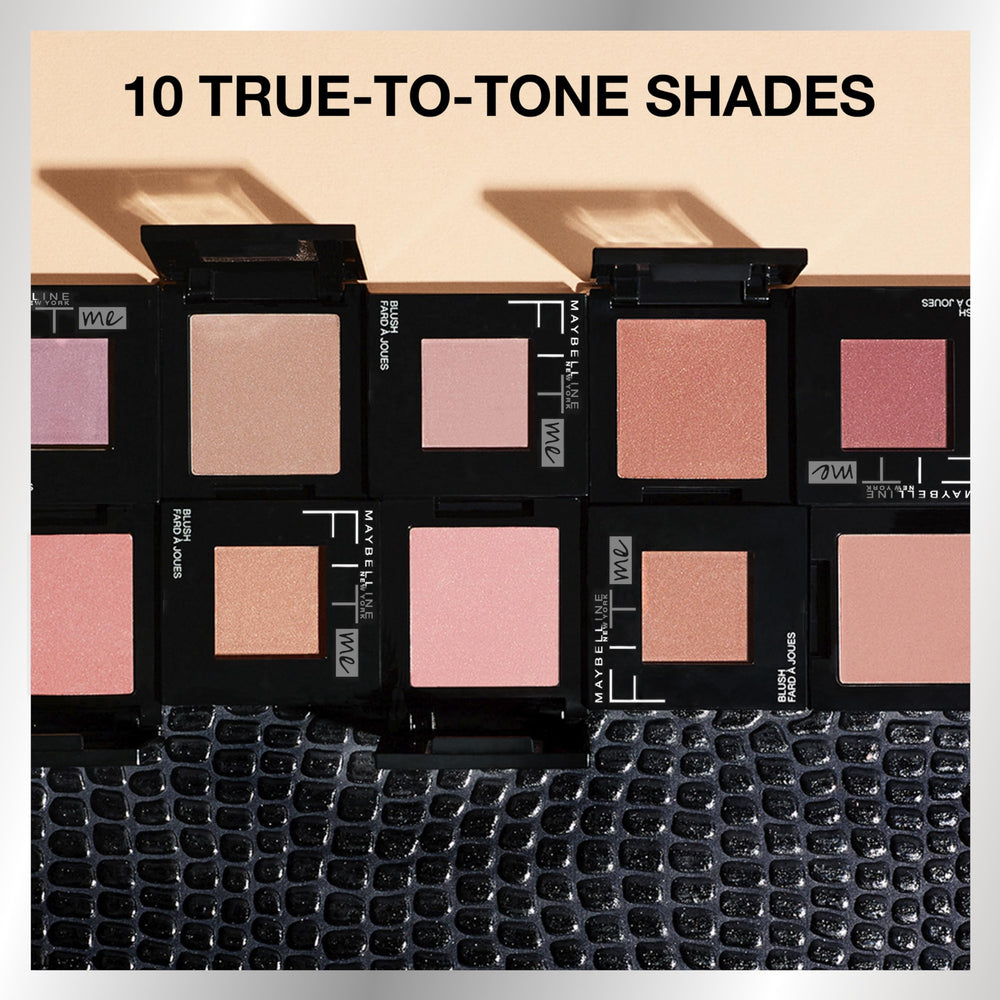 Rubor Maybelline Fit Me Blush deja brillo radiante para un aspecto fresco.