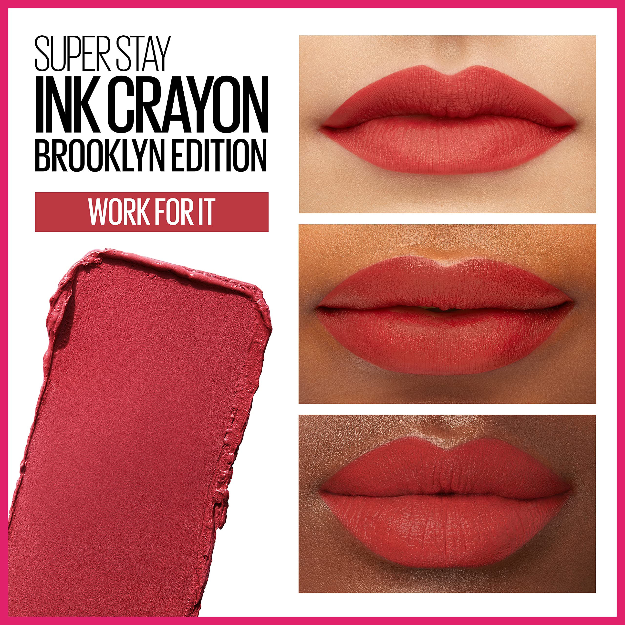 Tono mate Work for It con duración óptima en labios Maybelline